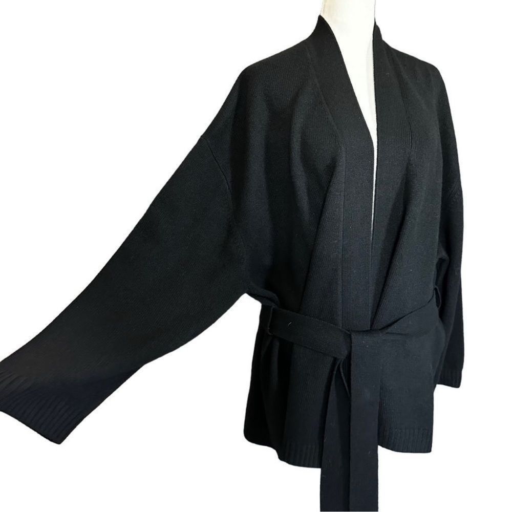Naked Cashmere Black Belted Open Front Long Sleeve Cardigan N20868 Size Large - Picture 6 of 14